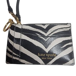 Kate Spade Morgan Zebra Card and cCoin Case Wristlet NWT